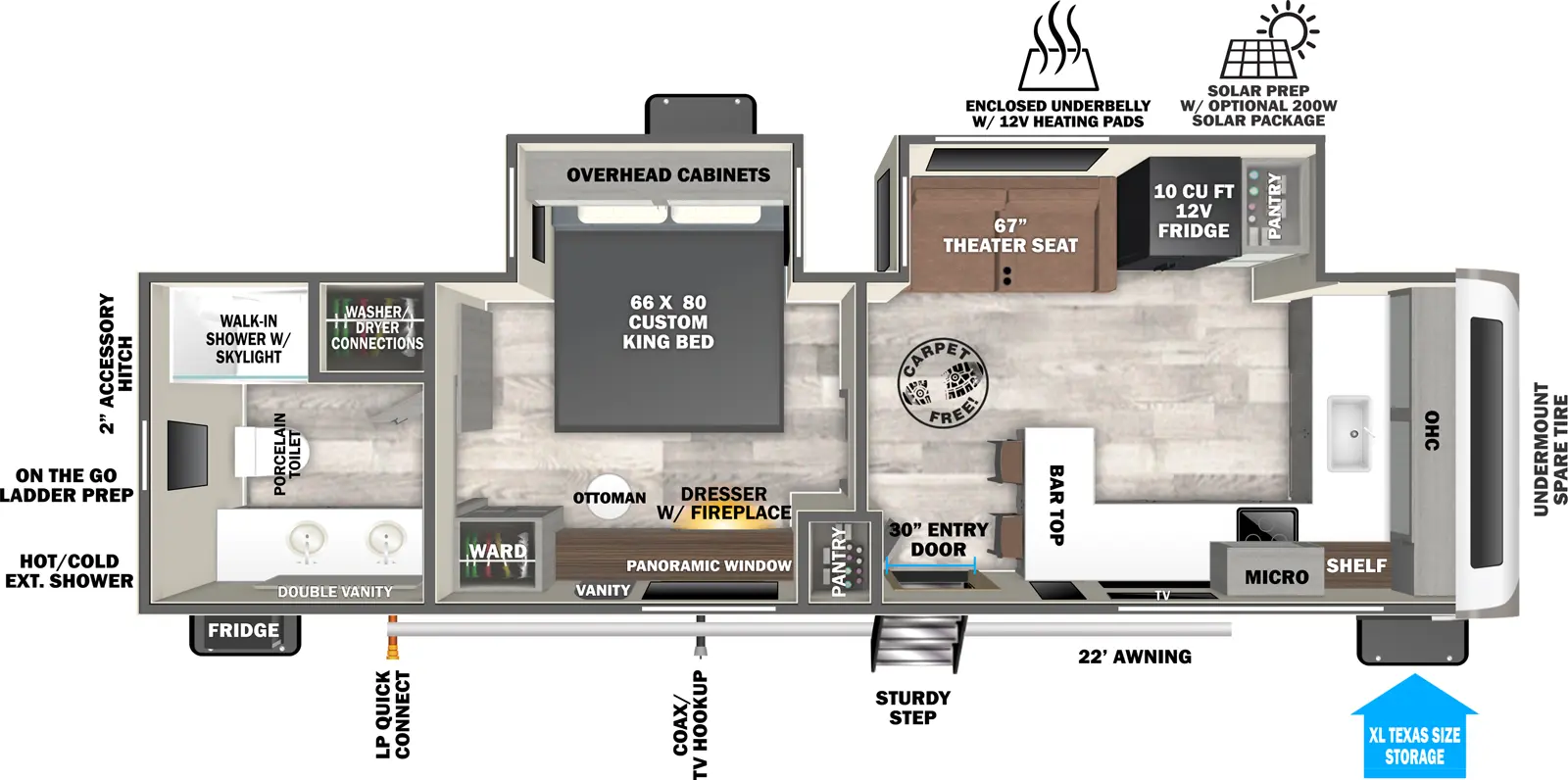 Hemisphere Travel Trailers 261FKRB Floorplan